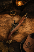 Flintlock Pistol Brass Prop